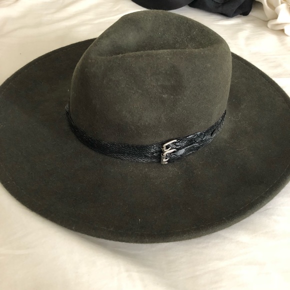 olive green wide brim hat